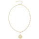 thumbnail image 1 of Collar con colgante de luna, estrella, león, mal de ojo, oro de 18 quilates, joyería de capas para mujeres y niñas, gargantilla delicada, collar con colgante de estrella y luna (cadena asimétrica) brillar Juguete, 1 of 5