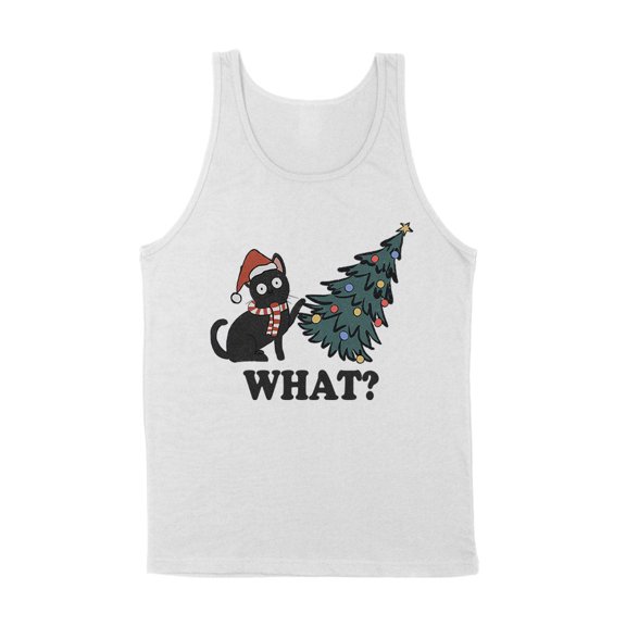 What Christmas Cat Tank Top Unisex Large White