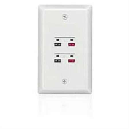 Stereo Wall Plate - 4-Terminal In-Wall Stereo Speaker Wall Plate