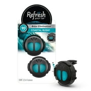 Refresh Your Car Mini Diffuser Car Air Fresheners, Coastal Rush Scent, 2 Pack