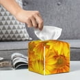 thumbnail image 5 of Uemuo 3D Sunflowers Tissue Box Cover Holder, Square with Bottom Belt - PVC Leather Decorative Organizer for Tabletop, Bathroom, Car, Office, 5 of 8