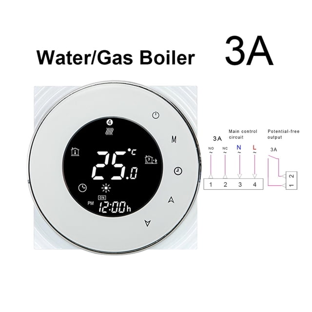 Thermostat Intelligent Wi-Fi Tuya, Contrôleur à Distance de Température pour Chauffage au Sol Électrique Eau/gaz, Fonctionne avec Google Home, Facile à Installer