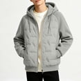 thumbnail image 2 of Txenfivo Boys Jacket with Hood, 7-17 Full Zip Warm Quilted Coat for Boys Contrast Sleeve Outerwear, 2 of 8