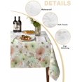 thumbnail image 2 of Green Floral Table Cloth, Waterproof Tablecloth for Rectangle Tables, Spring Flowers Botanical Gray and White Plaid Reusable Washable Fabric Table Cover for Restaurant Kitchen Dining Tables 60"x120", 2 of 9