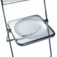 thumbnail image 5 of LeisureMod Folding Dining Chair in Acrylic with Chrome Steel Frame and Open-Back Design for Modern Home, Kitchen, Cafes Lawrence Collection Set of 4, 5 of 19