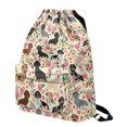 thumbnail image 2 of Xoenoiee Dachshund Floral Print Drawstring Backpack for Men Women, Waterproof Gym Bag Sackpack Sports Bag Draw String Backpacks for Cycling Basketball Soccer Yoga, 2 of 8