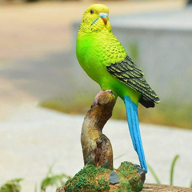 Escultura de Loro de Simulación de Jardín, Estatua, Adornos para El Hogar, Artesanía DIY , Verde shamjiam Figuras de loros