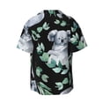 thumbnail image 5 of Uemuo Cartoon Koala Bear Pattern Cotton Linen Short Sleeve Shirts,Casual Lightweight Button Down Shirts,Vacation Beach Summer Tops-XX-Large, 5 of 7