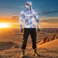thumbnail image 7 of Men's UPF 50+ Sun Hoodie Long Sleeve Hooded Fishing Shirt Shark & Marine Life Pullover Cooling Ice Silk Breathable Quick-Dry Moisture Wicking 4-Way Stretch for Commute Fishing Hiking Light Purple 2XL, 7 of 7