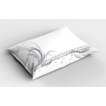 thumbnail image 2 of Ambesonne Grey Pillow Sham 2 Pack, Swirls Ornament, 26"x20", Pale Grey White, 2 of 3
