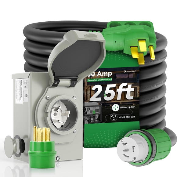 Kit combinado de cable de generador y caja de entrada de alimentación RVINGPRO 50A