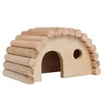 thumbnail image 2 of Cama de madera con forma de arco para hámster, casa cálida para animales pequeños, nido para hámster, juguete de madera, 2 of 10