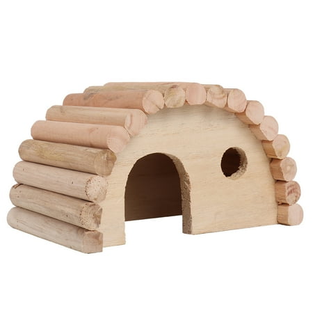 Suodoka Wooden Hamster Arch Bed Warm House & Nesting Habitat for Small Animals Gerbils Mice, Chewable Eco-Friendly Wooden Toy, Natural Wood Hideout Accessory 6.3 inches / 16 cm