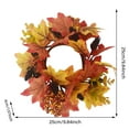 thumbnail image 3 of Fall Candle Rings Maple Leaves Wreath Autumn Table Thanksgiving Centerpiece Decoration Mini Candle Holder Seasonal Display, 3 of 8