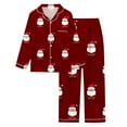 thumbnail image 5 of Women's Pajama Sets – Soft Bamboo Lounge Sets, Comfortable Cooling Sleepwear Women's Christmas Printed Button Pocket Long Sleeved Pants Home Sleepwear Set, 5 of 5