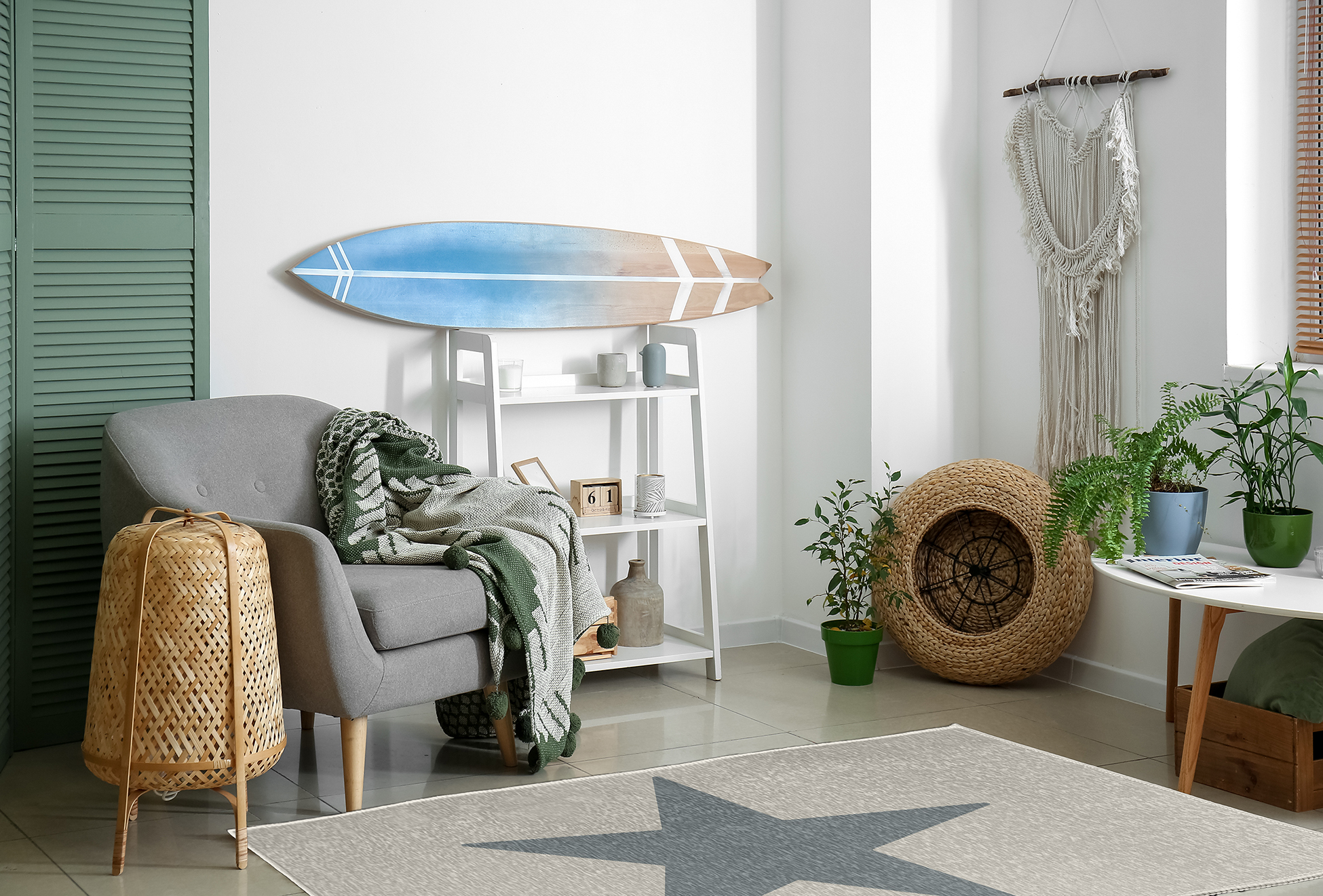 Simply Daisy 4' x 6' Big Star Chenille Rug, Dusty Smoke