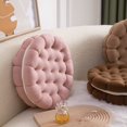 thumbnail image 2 of Cojín redondo decorativo con forma de galleta de 14.0 in, cómodo y divertido, cojín de suelo para asiento circular para sofá, silla, cama, coche (rosa), 2 of 5