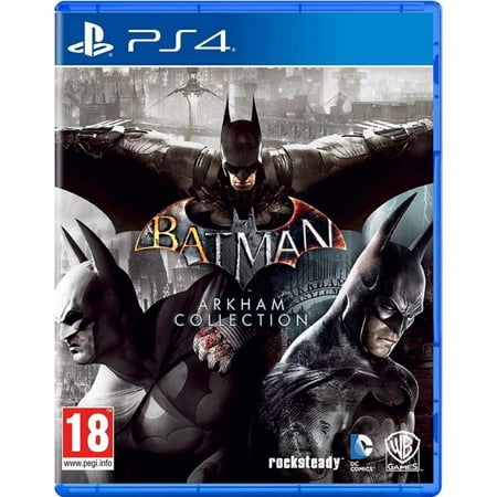 Batman: Arkham Collection [PlayStation 4] Batman: Arkham Collection from Warner Bros. Interactive Entertainment for the Sony PS4 brings you the definitive versions of Rocksteady s Arkham Trilogy games  including all post-launch content  in one complete collection. Experience two of the most critically acclaimed titles of the last generation - Batman: Arkham Asylum and Batman: Arkham City  with fully remastered and updated visuals. Complete your experience with the explosive finale to the Arkham series in Batman: Arkham Knight. Become the Batman and utilize a wide range of gadgets and abilities to face off against Gotham s most dangerous villains  finally facing the ultimate threat against the city that Batman is sworn to protect. Batman: Arkham Asylum Batman: Arkham Asylum exposes players to a unique  dark and atmospheric adventure that takes them to the depths of Arkham Asylum - Gotham s psychiatric hospital for the criminally insane. Gamers will move in the shadows  instigate fear amongst their enemies and confront The Joker and Gotham City s most notorious villains who have taken over the asylum. Using a wide range of Batman s gadgets and abilities  players will become the invisible predator and attempt to foil The Joker s demented scheme! Batman: Arkham City Batman: Arkham City builds upon the intense  atmospheric foundation of Batman: Arkham Asylum  sending players soaring into Arkham City  the new maximum security  home  for all of Gotham City s thugs  gangsters and insane criminal masterminds. Set inside the heavily fortified walls of a sprawling district in the heart of Gotham City  this highly anticipated sequel introduces a brand-new story that draws together a new all-star cast of classic characters and murderous villains from the Batman universe  as well as a vast range of new and enhanced gameplay features to deliver the ultimate experience as the Dark Knight. With the lives of innocent civilians at stake  onle one man can save them and bringe justice to the streets: Batman! Batman: Arkham Knight In the explosive finale to the Arkham series  Batman faces the ultimate threat against the city he is sworn to protect. The Scarecrow returns to unite an impressive roster of super villains  including Penguin  Two-Face and Harley Quinn  to destroy The Dark Knight forever. Batman: Arkham Knight introduces Rocksteady s uniquely designed version of the Batmobile  which is drivable for the first time in the franchise.