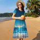 thumbnail image 4 of Disketp Night Sky Beach Scene para Vestido de Manga Corta para Mujeres, Vestidos de Verano para Mujeres, Casual y Holgado para la Playa, 4 of 6