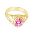 thumbnail image 3 of AFFY Celtic Lady's Simulated Pink Tourmaline Ring In 14K Yellow Gold Plated 925 Sterling Silver Jewelry for Ladies, Ring Size 10.5, 3 of 4