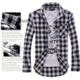 thumbnail image 5 of Camisa a cuadros para hombre, camisa informal con botones y cuadros, manga larga, ajustada, para primavera y otoño, de marca, suave y cómoda, a la moda, 5 of 5