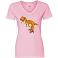 thumbnail image 3 of Inktastic Roaring T-Rex Women's V-Neck T-Shirt, 3 of 5