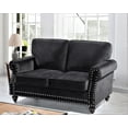 thumbnail image 2 of Uspridefurniture Feingold 61.4'' Velvet Rolled Arm Loveseat, Black, 2 of 5
