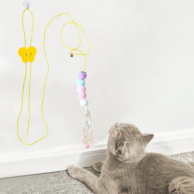 de juguete autoexcitado, suministros para mascotas, tipo de puerta colgante, juguete retráctil para , cuerda para rascar , palo para - oruga b Colco Juguetes divertidos para gatos