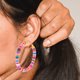 thumbnail image 3 of 1 par de aretes bohemios de arcilla polimérica, redondos, a la moda, coloridos, 3 of 5