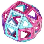 Magformers Inspire Clear 30 Pieces, Pink and Purple, Magnetic Geometric tiles STEM Toy Ages 3+