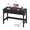 Black, variant on Farmhouse Computer Desk with 2 Drawers, 39 Inch Small Office Computer Desk with Power Outlets, Compact Writing Study Desk for Small Spaces, Antique White