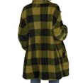 thumbnail image 3 of Women's Mid-length Plaid Button Down Shacket Jacket Long Sleeve Casual Coat with Pockets, 3 of 4