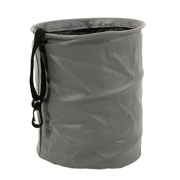 Papelera plegable para coche, gran capacidad, accesorios para automóviles, portátil, impermeable. Gris