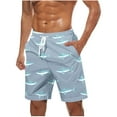 thumbnail image 2 of Viluyesy Mens Swim Trunks, Quick Dry Drawstring Surfing Graphic Swimwear Beach Board Shorts with Pockets Light Blue XL, 2 of 5