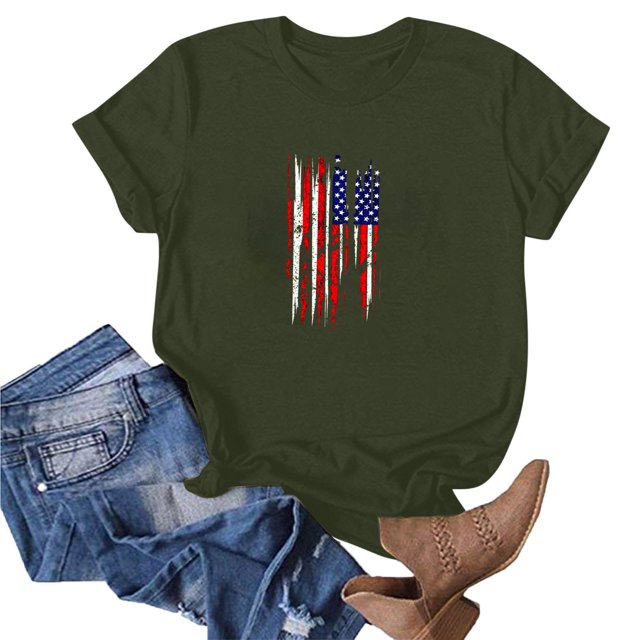 Fiudx Tops para Mujer Blusa de Manga Corta con Estampado de Moda para Mujer, Divertida Camiseta con Cuello Redondo