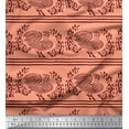 thumbnail image 1 of Soimoi Rayon Fabric Stripe,Leaves & Hen Block Print Sewing Fabric Yard 42 Inch Wide, 1 of 3