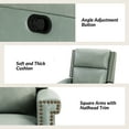 thumbnail image 3 of Genuine Leather Swivel Rocker Recliner Wingback Transitional Set of 2 Sage, 3 of 6