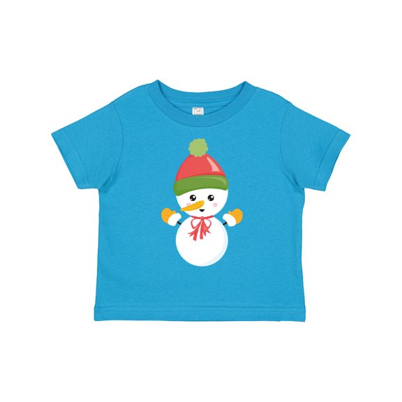 Inktastic Christmas Snowman, Snowman with Hat, Carrot Nose, Bow Boys or Girls Toddler T-Shirt