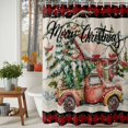 thumbnail image 3 of Shower Curtain 36"W x 72"L Christmas Truck Pine Trees Red Fabric Shower Curtains Set with Hooks Water Repellent Bathroom Curtains Machine Washable Bathroom Accessories, 3 of 9