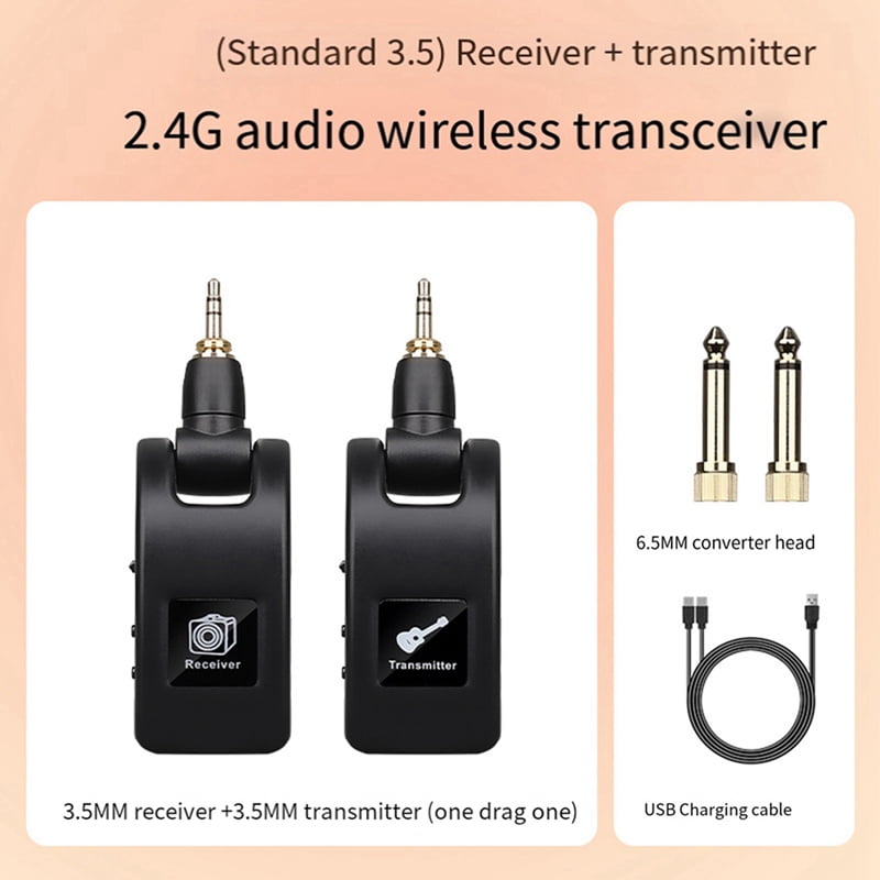 10X Guitar Wireless System Audio Transmitter Receiver USB Rechargeable Wireless System for Electric Guitar Bass