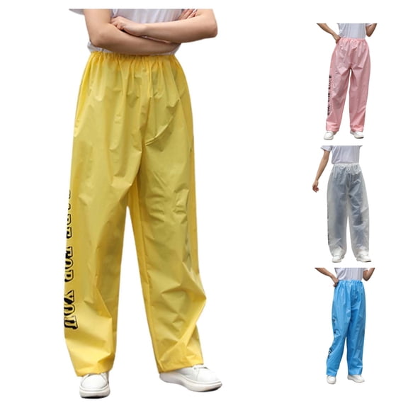 Xiaoxatg Women's Pants, Plus Size Pants Hiking Rain Pants for Men and Women with Thick Portable Bottom Half Rain Trousers Enhanced Waterproofing Outdoor Wear Yellow One Size