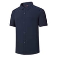 thumbnail image 3 of Daiosportswear Men'S Fishing Shirts Short Sleeve Button Up Hiking Shirt Cooling Quick Dry Breathable Travel Camping T-Shirt Navy XXXXL(XXXXL), 3 of 7
