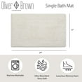 thumbnail image 3 of Oliver Brown Solid Print Traditional Bath Rugs, White, 17" x 24", 3 of 6