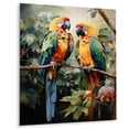 thumbnail image 2 of Designart "Pair of Parrots on a Branch III" Animals Metal Wall Art Prints, 2 of 5