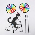 thumbnail image 3 of Molino de viento para jardín, bicicleta para gatos y perros, molino de arcoíris, juguetes para exteriores para niños (gato amarillo), 3 of 5