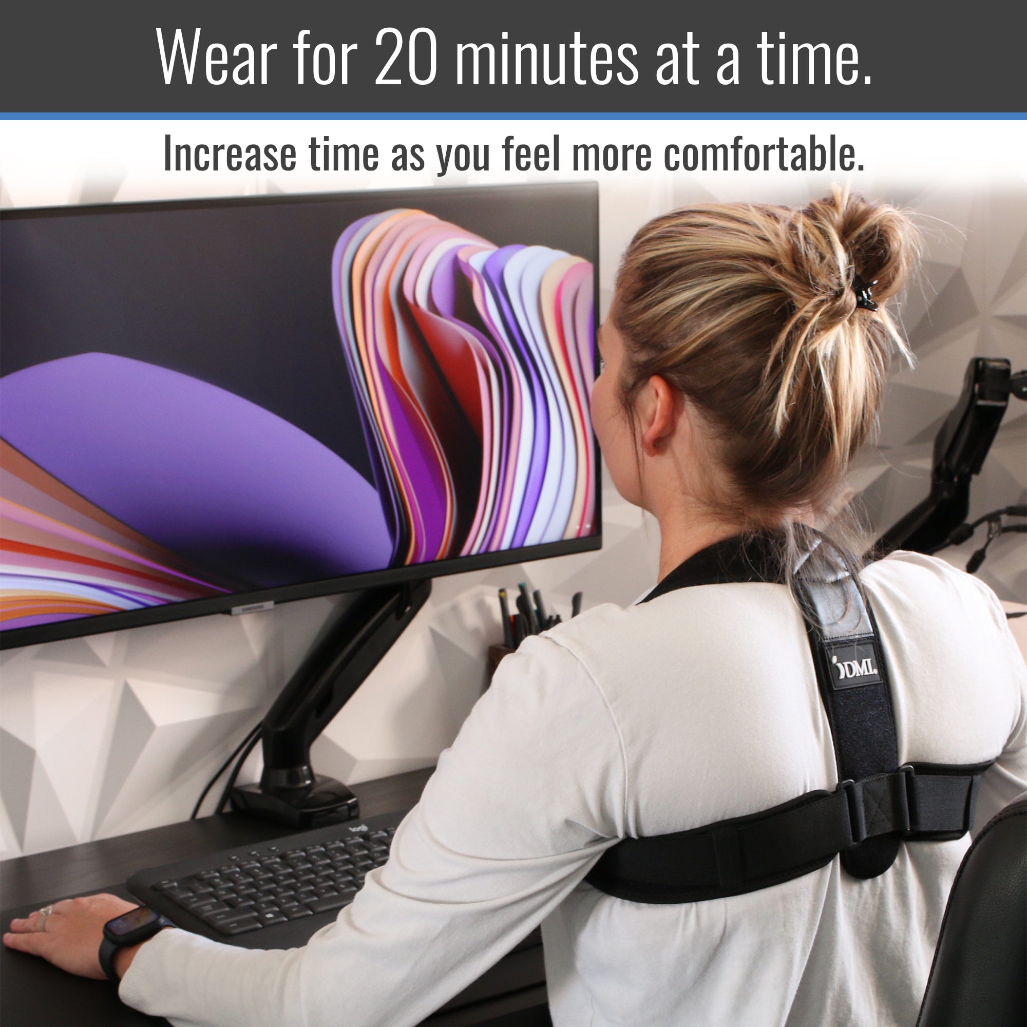 DMI Adjustable Posture Corrector, Back Straightener, Improve Posture, Customizable Fit with Easy Adjustable Straps, Unisex