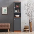 thumbnail image 2 of Hodedah 63" Tall Slim Open Shelf Plus Top Kitchen Pantry in Gray-Oak Wood, 2 of 4