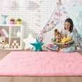 thumbnail image 4 of Junovo Super Soft Fluffy Area Rugs Modern Shag Rug for Bedroom Living Room,Cute Carpets for Kids Nursery Girls Home Dorm,3'x5',Pink, 4 of 7
