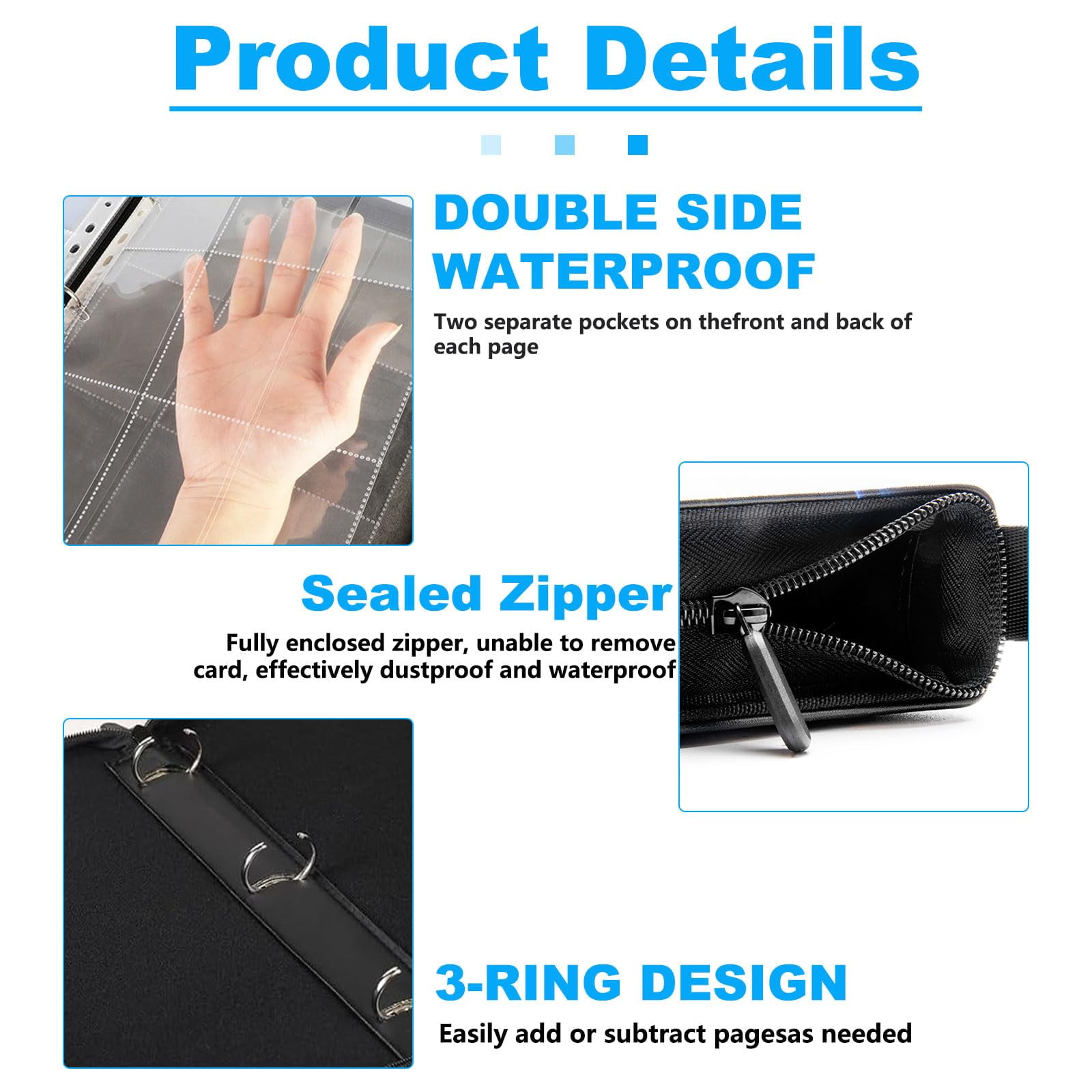 Trading Card Binder 900 Pockets, 50 Pages 9 Pocket Premium Card Album Folder with 50 Double-Card Collection Collector's Book Gift for Children