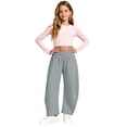 thumbnail image 2 of Oversized Baggy Sweatpants for Girls School Wide Leg Sweat Pants Elastic High Waist Fleece Joggers Trousers Teen Kids Running Casual Trendy Sweatsuits Bottom, 2 of 8